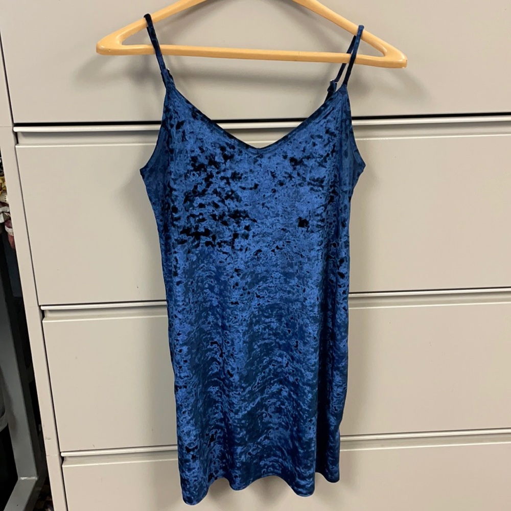 Velvet spaghetti strap dress